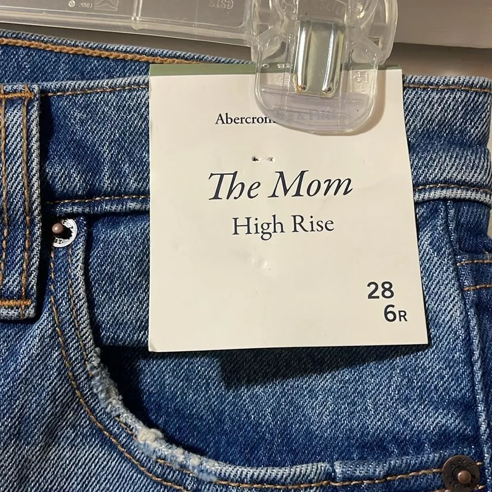 Abercrombie & Fitch high-rise Mom, jeans and long sleeve shirt bundle NWT